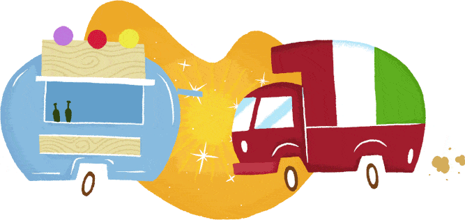 Ilustração dos food trucks