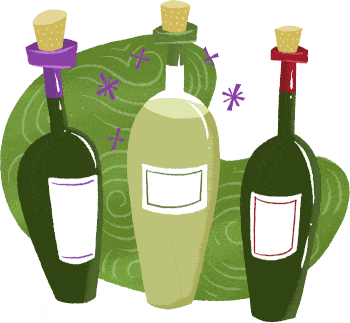 Ilustração de garrafas de vinho