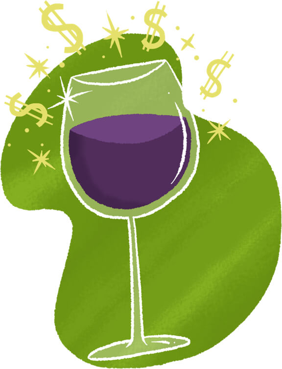 Ilustração de uma taça de vinho