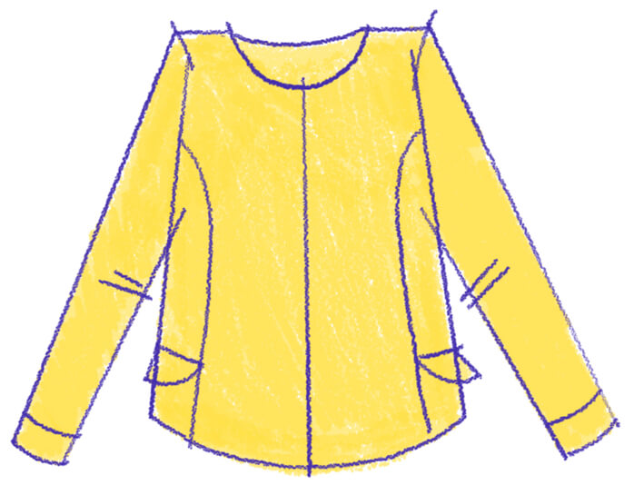 Ilustração de uma blusa amarela